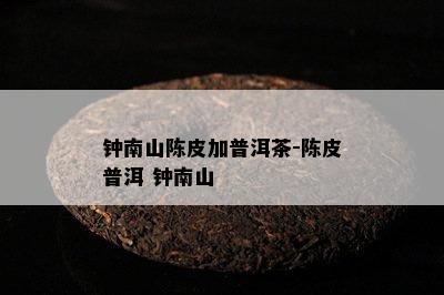 钟南山陈皮加普洱茶-陈皮普洱 钟南山