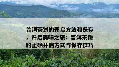 普洱茶饼的开启方法和保存，开启美味之旅：普洱茶饼的正确开启方式与保存技巧