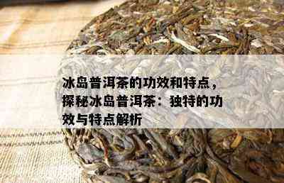 冰岛普洱茶的功效和特点，探秘冰岛普洱茶：独特的功效与特点解析