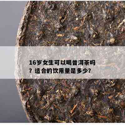 16岁女生可以喝普洱茶吗？适合的饮用量是多少？