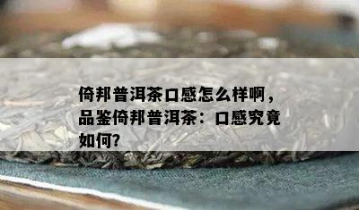 倚邦普洱茶口感怎么样啊，品鉴倚邦普洱茶：口感究竟如何？