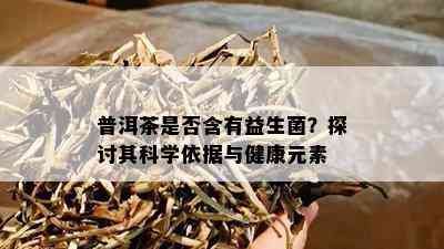 普洱茶是否含有益生菌？探讨其科学依据与健康元素