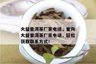 大益普洱茶厂家电话，查询大益普洱茶厂家电话，轻松获取联系方式！