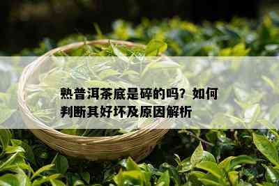 熟普洱茶底是碎的吗？如何判断其好坏及原因解析