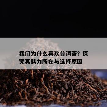 我们为什么喜欢普洱茶？探究其魅力所在与选择原因