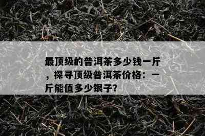 最顶级的普洱茶多少钱一斤，探寻顶级普洱茶价格：一斤能值多少银子？