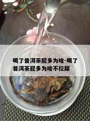 喝了普洱茶屁多为啥-喝了普洱茶屁多为啥不拉屎