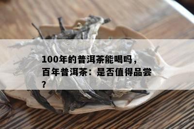 100年的普洱茶能喝吗，百年普洱茶：是否值得品尝？