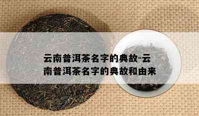 云南普洱茶名字的典故-云南普洱茶名字的典故和由来