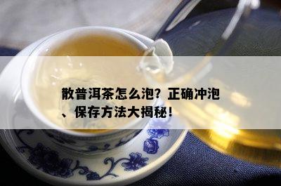 散普洱茶怎么泡？正确冲泡、保存方法大揭秘！