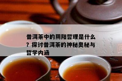 普洱茶中的阴阳哲理是什么？探讨普洱茶的神秘奥秘与哲学内涵