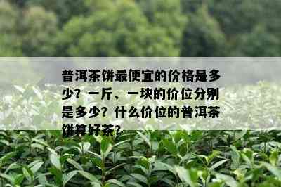 普洱茶饼更便宜的价格是多少？一斤、一块的价位分别是多少？什么价位的普洱茶饼算好茶？