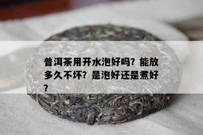 普洱茶用开水泡好吗？能放多久不坏？是泡好还是煮好？