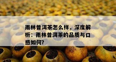 雨林普洱茶怎么样，深度解析：雨林普洱茶的品质与口感如何？