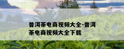 普洱茶电商视频大全-普洱茶电商视频大全下载