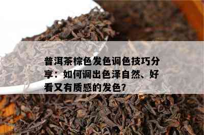 普洱茶棕色发色调色技巧分享：如何调出色泽自然、好看又有质感的发色？