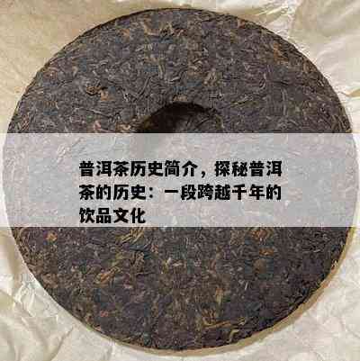 普洱茶历史简介，探秘普洱茶的历史：一段跨越千年的饮品文化