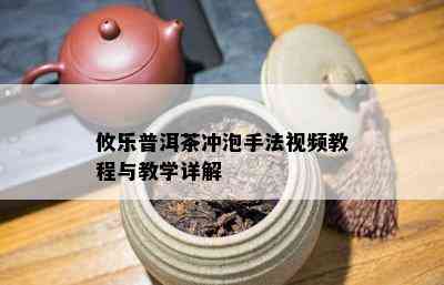 攸乐普洱茶冲泡手法视频教程与教学详解