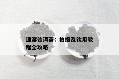 速溶普洱茶：拍摄及饮用教程全攻略