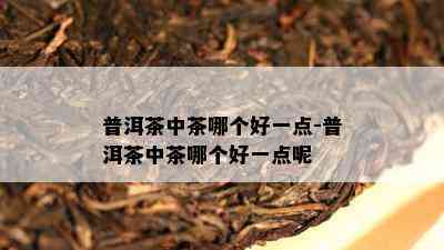 普洱茶中茶哪个好一点-普洱茶中茶哪个好一点呢