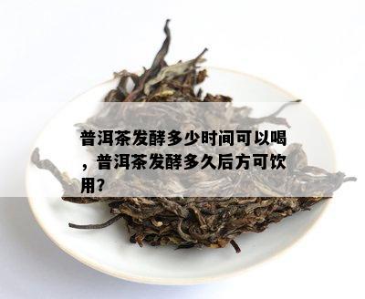 普洱茶发酵多少时间可以喝，普洱茶发酵多久后方可饮用？