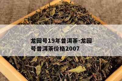 龙园号19年普洱茶-龙园号普洱茶价格2007