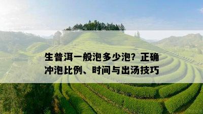 生普洱一般泡多少泡？正确冲泡比例、时间与出汤技巧