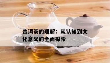 普洱茶的理解：从认知到文化意义的全面探索