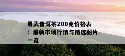 易武普洱茶200克价格表：最新市场行情与精选图片一览