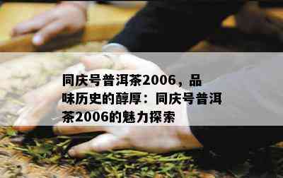 同庆号普洱茶2006，品味历史的醇厚：同庆号普洱茶2006的魅力探索