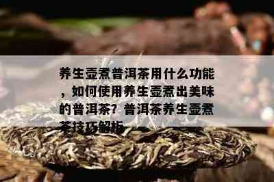 养生壶煮普洱茶用什么功能，如何使用养生壶煮出美味的普洱茶？普洱茶养生壶煮茶技巧解析