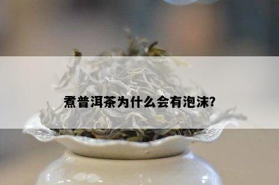 煮普洱茶为什么会有泡沫？