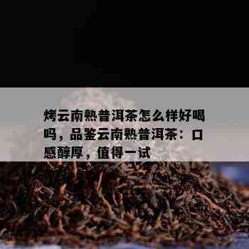 烤云南熟普洱茶怎么样好喝吗，品鉴云南熟普洱茶：口感醇厚，值得一试