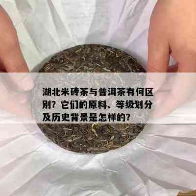 湖北米砖茶与普洱茶有何区别？它们的原料、等级划分及历史背景是怎样的？