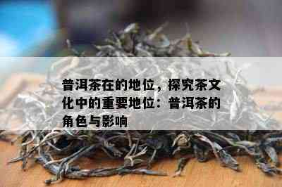 普洱茶在的地位，探究茶文化中的重要地位：普洱茶的角色与影响