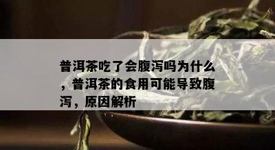 普洱茶吃了会腹泻吗为什么，普洱茶的食用可能导致腹泻，原因解析