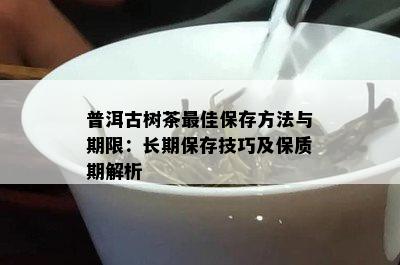 普洱古树茶更佳保存方法与期限：长期保存技巧及保质期解析