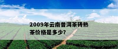 2009年云南普洱茶砖熟茶价格是多少？