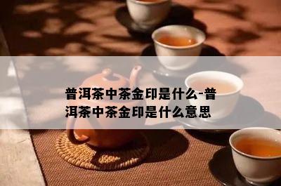 普洱茶中茶金印是什么-普洱茶中茶金印是什么意思