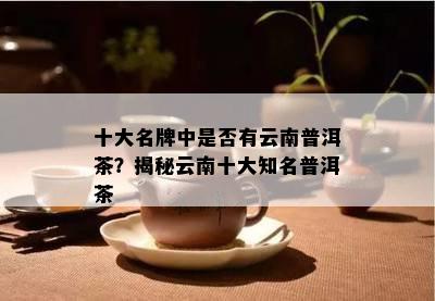 十大名牌中是否有云南普洱茶？揭秘云南十大知名普洱茶