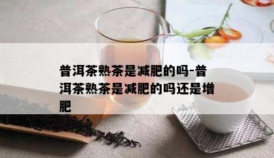 普洱茶熟茶是减肥的吗-普洱茶熟茶是减肥的吗还是增肥