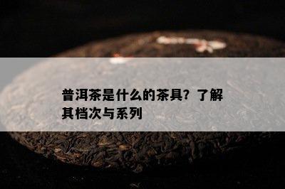 普洱茶是什么的茶具？了解其档次与系列