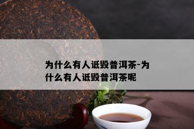 为什么有人诋毁普洱茶-为什么有人诋毁普洱茶呢