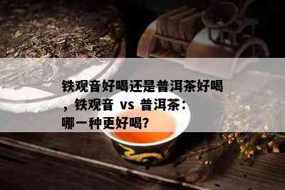 铁观音好喝还是普洱茶好喝，铁观音 vs 普洱茶：哪一种更好喝？