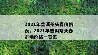 2021年普洱茶头春价格表，2021年普洱茶头春市场价格一览表