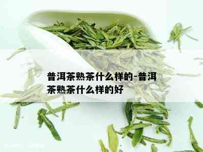 普洱茶熟茶什么样的-普洱茶熟茶什么样的好