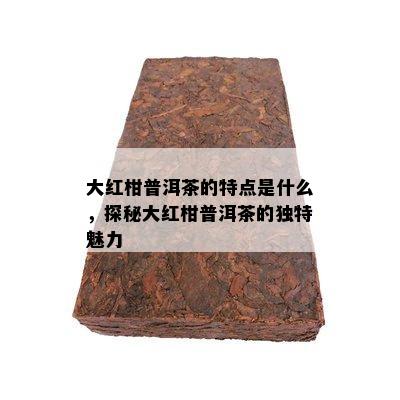 大红柑普洱茶的特点是什么，探秘大红柑普洱茶的独特魅力