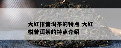 大红柑普洱茶的特点-大红柑普洱茶的特点介绍