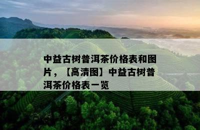 中益古树普洱茶价格表和图片，【高清图】中益古树普洱茶价格表一览