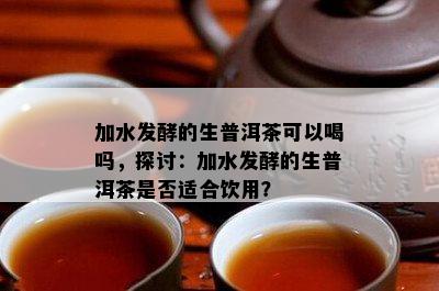 加水发酵的生普洱茶可以喝吗，探讨：加水发酵的生普洱茶是否适合饮用？